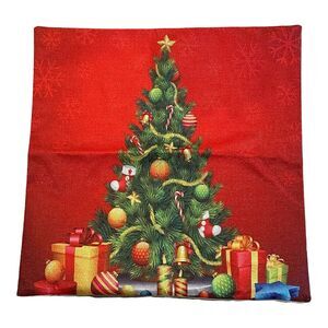 Christmas Tree Gift Pillow Cove Cushion Case 17 Inch Presents Multicolor New